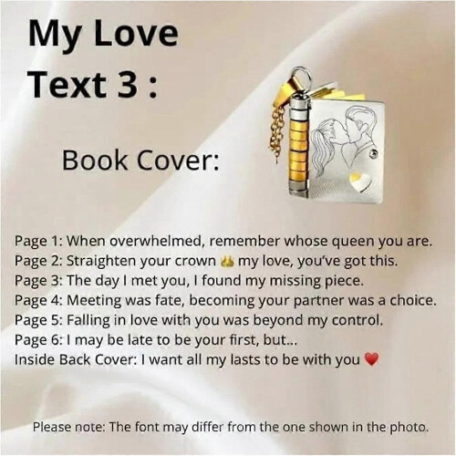 (Father) For Love - I Love You Book Necklace,Adjustable Openable Multi Layer Book Choker 2