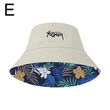 (Khaki)Fashion Print Wide Brim Bucket Hat Women Men Korean Letter Embroidery Outdoor