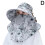 (Gray)Chiffon Landscape Breathable Face Shield Sun Hat with Large Brim Antiultraviolet 1