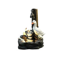 (Duck) Solar Power Duck Family Garden Water Feature Fountain Duck Statue Landscap Decor