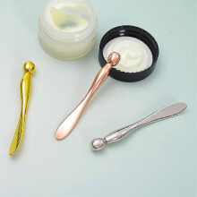 (Silver)Metal Face Massage Stick Anti Wrinkle Eye Cream Applicator Mask Mixing Spatulas