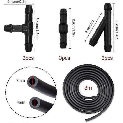 3-Meter Wiper Hose Kit with 9-Piece Spout Joint Set for Easy Installation and Replacement 1