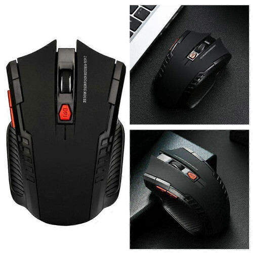 (Red) Mouse Mice Laptop Computer Wireless PC Optical Scroll + USB GHz 2