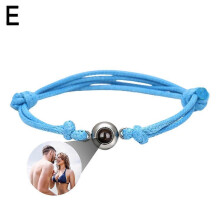 (Blue) Customized Photo Projection Bracelet Custom Wife And Children Pet Memory Gift