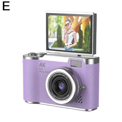 (Purple) 4K Digital Camera 48MP Kid Camera Autofocus Vlogging Camera 2.4inches