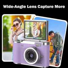 (White) 4K Digital Camera 48MP Kid Camera Autofocus Vlogging Camera 2.4inches