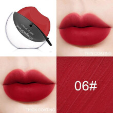 (Big Red) Lazy Lipstick Girls Matte Makeup Waterproof Long Lasting Non-Stick Cup Lip Gloss