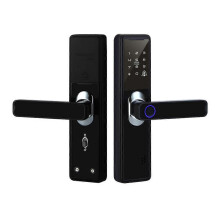 (color01)1pc Tuya Wifi Electronic Smart Door Lock With Biometric Fingerprint / Smart Card / Password / Key Unlock/ USB Emergency Charge