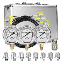 Hydraulic Pressure Gauge Kit with 9 Couplings for Excavator Measurements in the UK