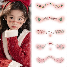 (ZK S218) Kids Christmas Classic Compact Makeup Sticker Face Classic Washable 20 Designs Party Safe Tattoo Professional