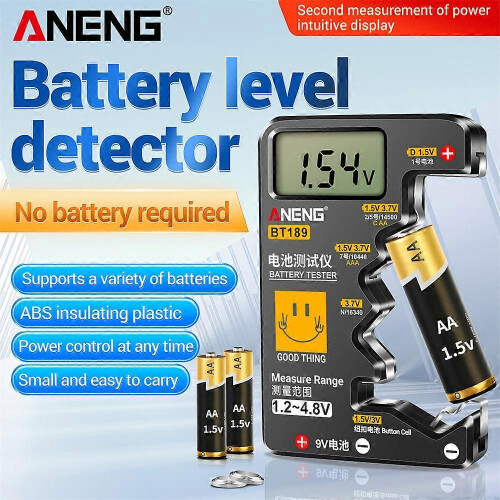 (black) Bt-189 Batterikapacitet Tester Batteritester Bt189 1