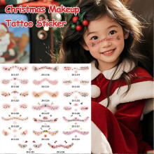 (ZK S217) Kids Christmas Classic Compact Makeup Sticker Face Classic Washable 20 Designs Party Safe Tattoo Professional