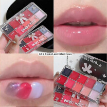(02) sweetmint Jelly Lip Gloss Palette, 10 Colors Moisturizing Lip Palette