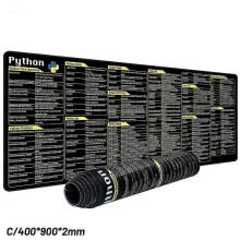 (Python 400x900x2mm) Python Programing Mouse Pad Large Shortcuts Cheat Sheet Keyboard Mousepad Desk