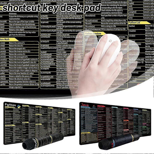(Python 300x600x2mm) Python Programing Mouse Pad Large Shortcuts Cheat Sheet Keyboard Mousepad Desk 2