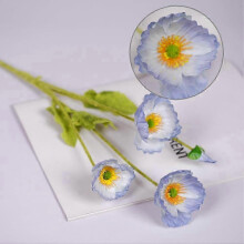 Flocking Yu Meiren Silk Poppy Flower - Realistic Simulation for Home Decor