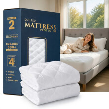 (2X Super King) Quilted Mattress Protector 30cm Deep - Single, Double, King, Super King