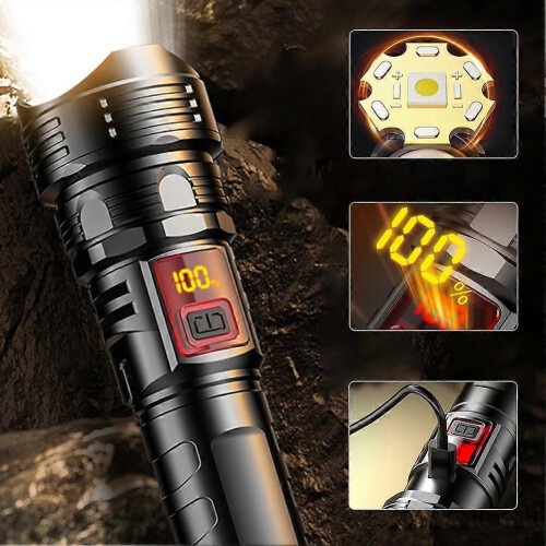 LED Super Bright Portable Flashlight Zoomable Tactical Torch Rechargeable Lamps 1