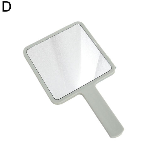 (Green) Square Mirror with Handle Beauty Make Up Use Accessories Hand Mirror Vanity