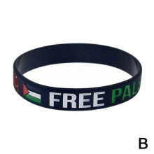(Red) Flag Bracelet Free Palestinian Wristband Silicone Wrist Band Save Gaza