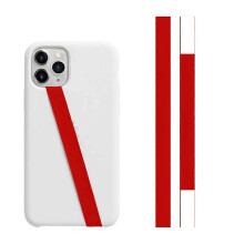 (Red) Professional Mobile Phone CaseRing Silicone Rope Phone Holder Strap Grip Loop Wristband Compact Modern