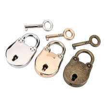 3-Piece Antique Padlock and Skeleton Key Set in Silver, Gold, and Bronze Finishes
