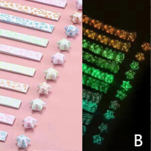 (Purple) 210pcs Luminous Star Origami DIY Handmade Lucky Star Origami Star Paper Strips