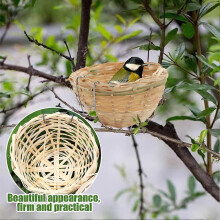 (1pcs, White) BirdNest Woven Bamboo BirdNest for Cage ParakeetNest Canary