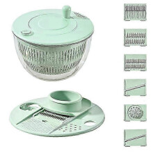5 in 1 Vegetable Spin Chopper with Salad Spinner and Slicer for Efficient UK Kitchen Food Preparation