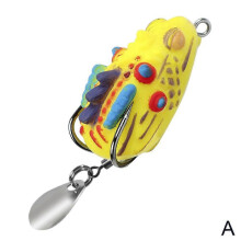 (407)Mini Frog Soft Bait 35mm Double Hide Hook Fishing Lure Bionics Sequin Frog Bait