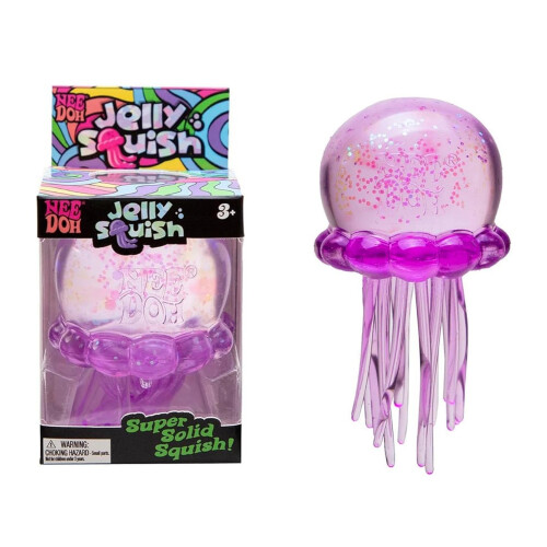(Purple) NeeDoh Jellyfish Jelly Squish Stress Toy Fidget Sensory Squeeze Toy Squishy Toy
