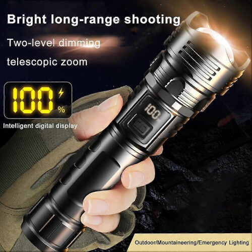 Super Bright Flashlights Waterproof Tactical Super Bright Torch Zoomable Camping 1