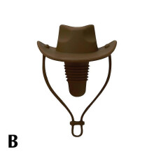 (10g Hami melon flavor) Silicone Wine Stopper Western Cowboy Hat Stopper LeakProof Wine Bottle Topper