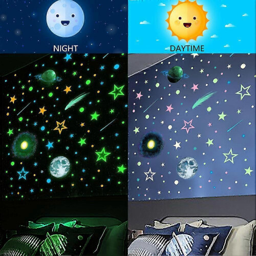 Luminous Decorative Wall Sticker Three Color Star Glow Decor 2