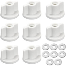 Toilet seat fixings - Universal - 8 pieces - Sturdy plastic - Stainless steel - M6 screws