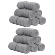 24-Piece Steel Wool Polishing Pad Set, Steel Wire Polishing Pad, Cleaning Steel Wool Pan, Door Stopper, Straw