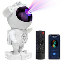 Astronaut LED-projector nachtlampje - Sterrenhemel Melkwegnevel - KINGCENTON - Bluetooth-luidspreker - Afstandsbediening - Wit