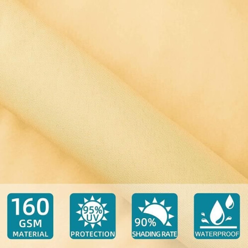 Cream rectangular shade sail 3x4m - 95% UV protection - Netboat 2