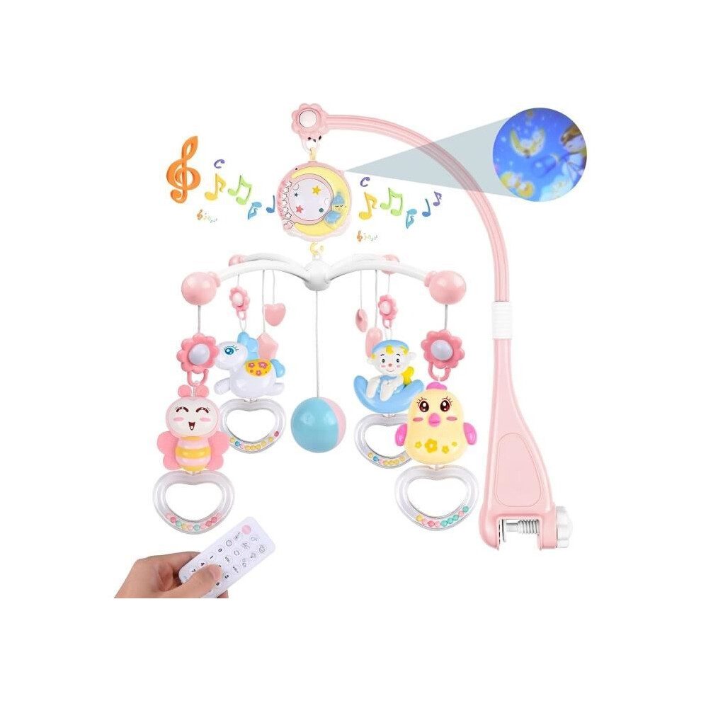 Musical Baby Crib Mobile, Baby Musical Mobile With Night Light And Projector, Crib Mobile With 150 Lullabies, Rotating Hanging Rattles 9301941273319