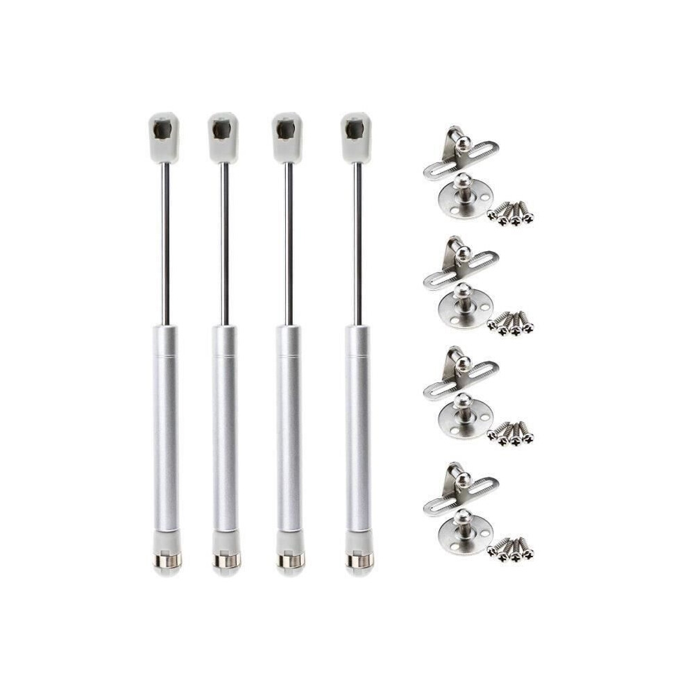 2 Pairs Pneumatic Door Lifting Arms Spring Gas Springs Kitchen Cabinet Support 100N Lbq51 Silver 9301941274255
