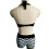 Costume da bagno a due pezzi da donna METISBOX - Push-up + pantaloncini - Bianco e nero 3