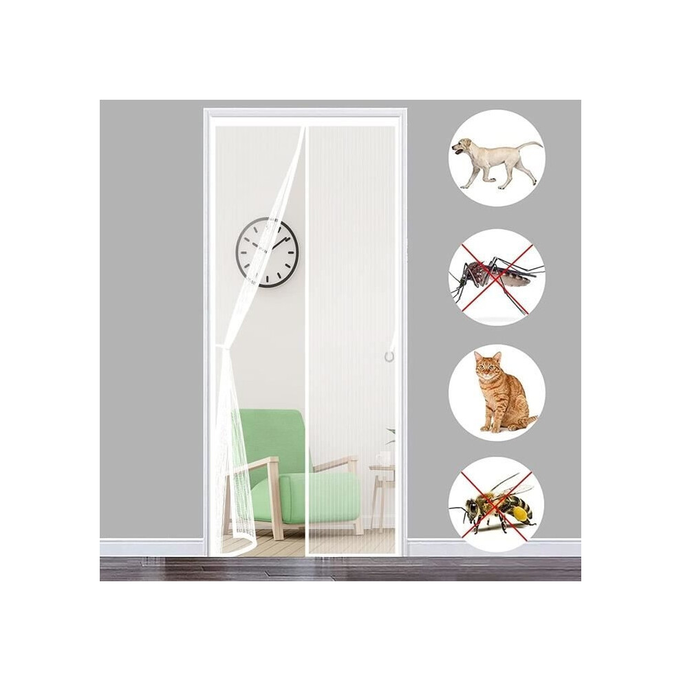 Mosquito Net - Molibai - 90 X 210 Cm - Magnetic - White - Drill-Free Installation 9301941273722