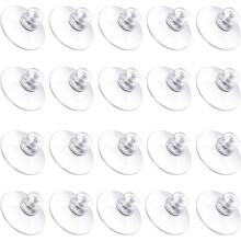 20PCS Suction Cups with PVC Thread, Hooks for Hanging in Bathroom, Kitchen, Window, Camping, Diameter 30mm
