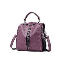 Zaino in morbida pelle - Marca - Modello - Viola - Leggero - Elegante