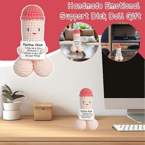 Positive energy funny handmade woolen crochet doll 1