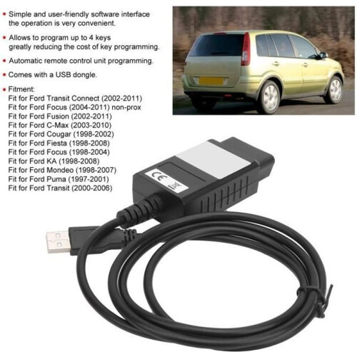 4-in-1 Car Key Transponder Programmer, Quick Matching Programming Tool with Dongle - 150g