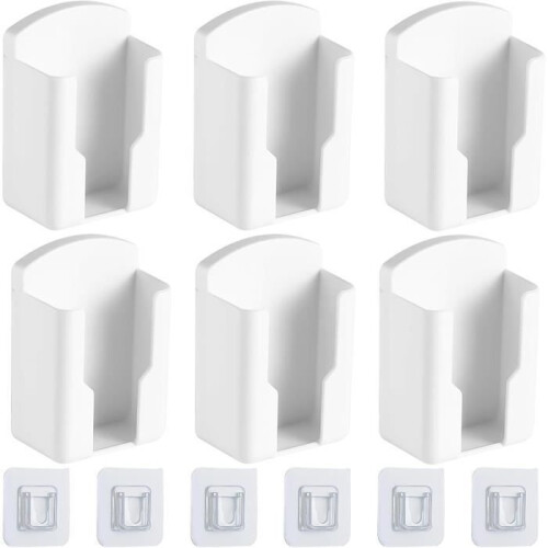 Storage Box - Not Specified - 6 Pcs - Self-Adhesive - Wall Mounted - White