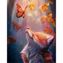 Diamond Painting Kit - Animals - Foxes - 30x40cm - Complete - Wall Decoration