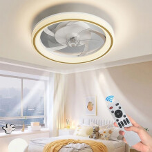 48 cm LED-kattotuuletin, 3 väriä, himmennettävä, hiljainen kattotuuletin, 7 lapaa, 6 nopeutta