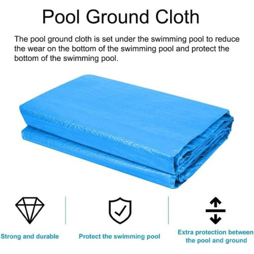 Pool Floor Mat, Above Ground Waterproof Foldable Protective Mat, Blue, 250 x 340 cm 2
